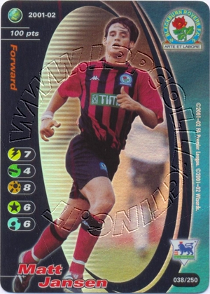 Blackburn 2001/02 - Matt Jansen