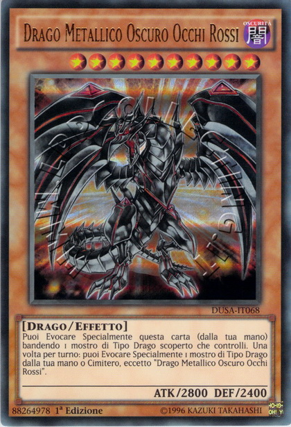 Drago Metallico Oscuro Occhi Rossi