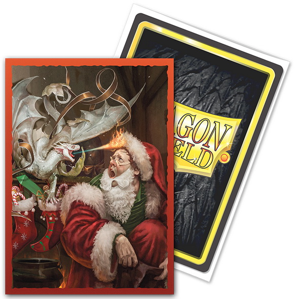 [A57] Dragon Shield - Conf. 100 Standard Size Sleeves Art Brushed Christmas Dragon 2021