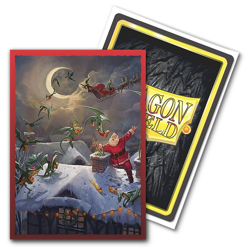 [A126] Dragon Shield - Confezione 100 Sleeves Standard Size Art Brushed Christmas 2023
