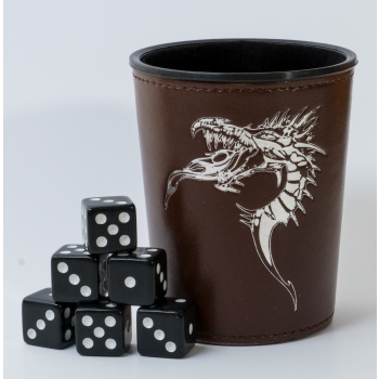 Blackfire - Dice Cup Brown con 6 dadi D6