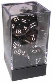 [TR09] Chessex - Set 7 Dadi Translucent Smoke/White