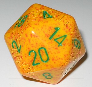Dado D20 34 mm - Lotus/Numeri Verdi
