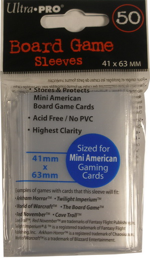 Ultra Pro - Confezione 50 Board Game Sleeves 41x63 mm (for Mini American Gaming Cards)
