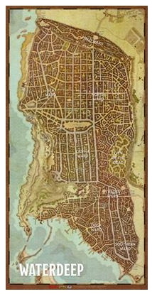 [GAM3] D&D 5a Edizione ENG - Waterdeep Vinyl Game Mat 20"x40"