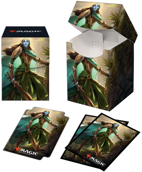 [9] MtG PRO-100+ Deck Box + 100 Sleeves KHC-V1 Lathril, Blade of the Elves