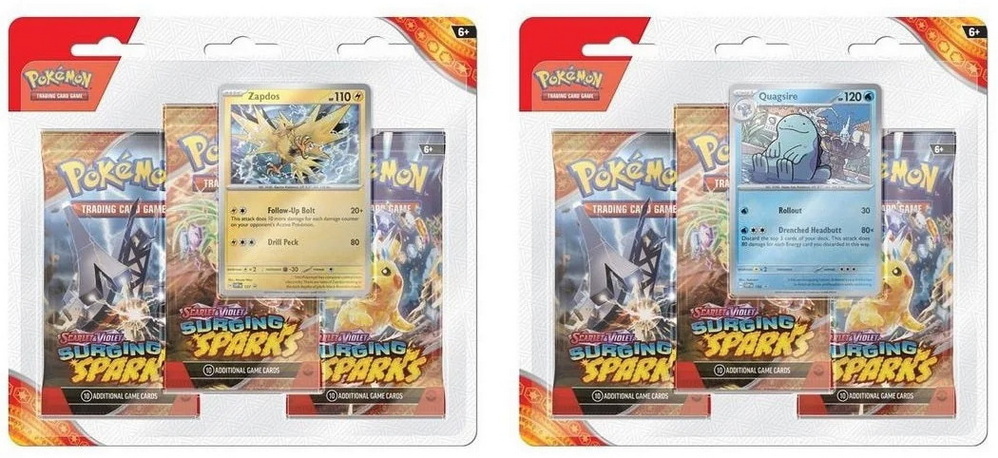 [2413] S&V Surging Sparks ENG - Set 2 Three Pack Blister Quagsire + Zapdos