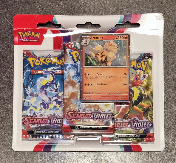 Scarlet & Violet ENG - Three Pack Blister Arcanine