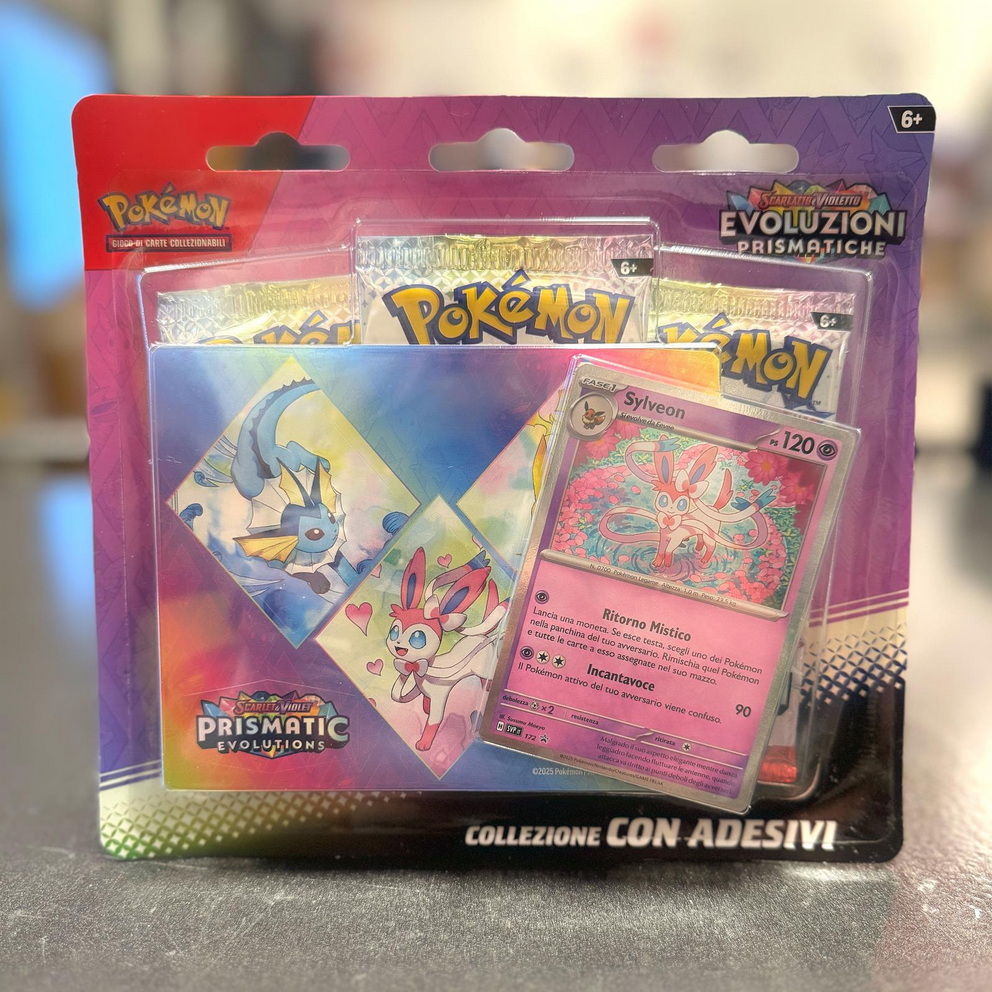 SeV Evoluzioni Prismatiche ITA - Collezione con Adesivo Vaporeon, Sylveon e Jolteon